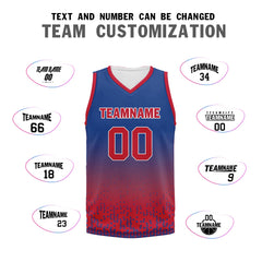 Custom Blue Red Fade Fashion Sports Uniform Basketball Jersey BBJ01-D020102-1