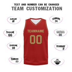 Custom Red Classic Style Sports Uniform Basketball Jersey BBJ01-D020105-21