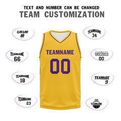 Custom Yellow Classic Style Sports Uniform Basketball Jersey BBJ01-D020105-15