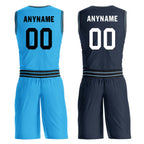 Custom Light Blue Black Los Angeles City Edition Personalized Reversible Basketball Set Sports Basketball Jersey BBJ01R-D0610-13