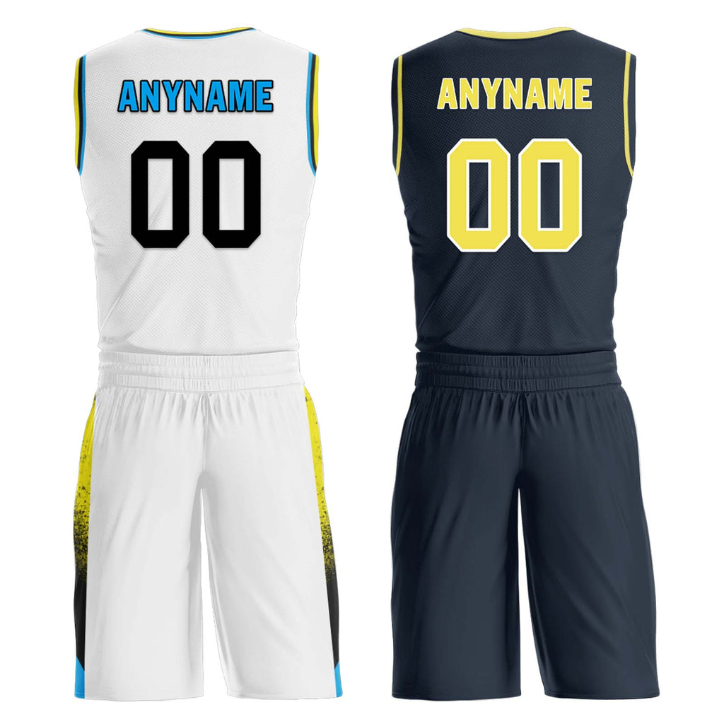 Custom White Neon Black Indiana City Edition Personalized Reversible Basketball Set Sports Basketball Jersey BBJ01R-D0610-12