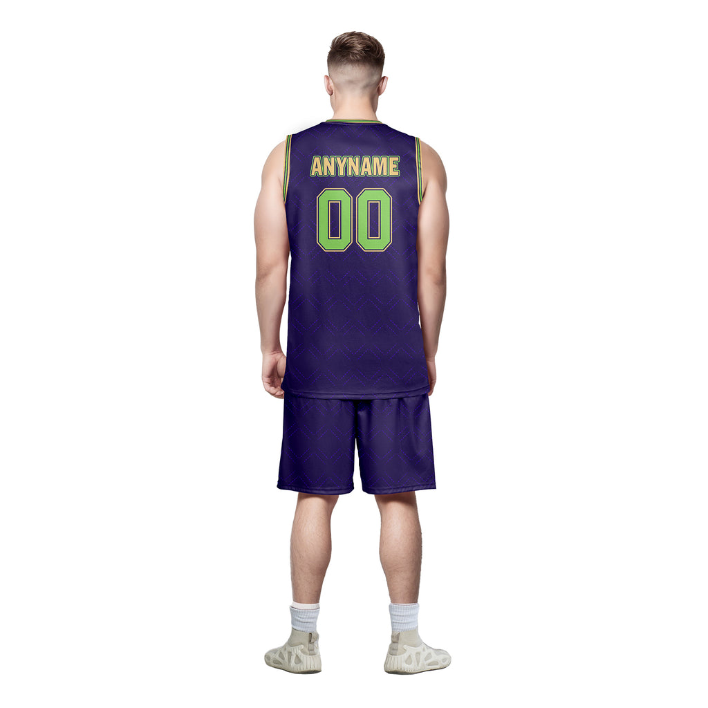 Custom Purple Green Gold City Edition Personalized Sports Uniform Authentic Basketball Jersey BBJ01-D06101-19