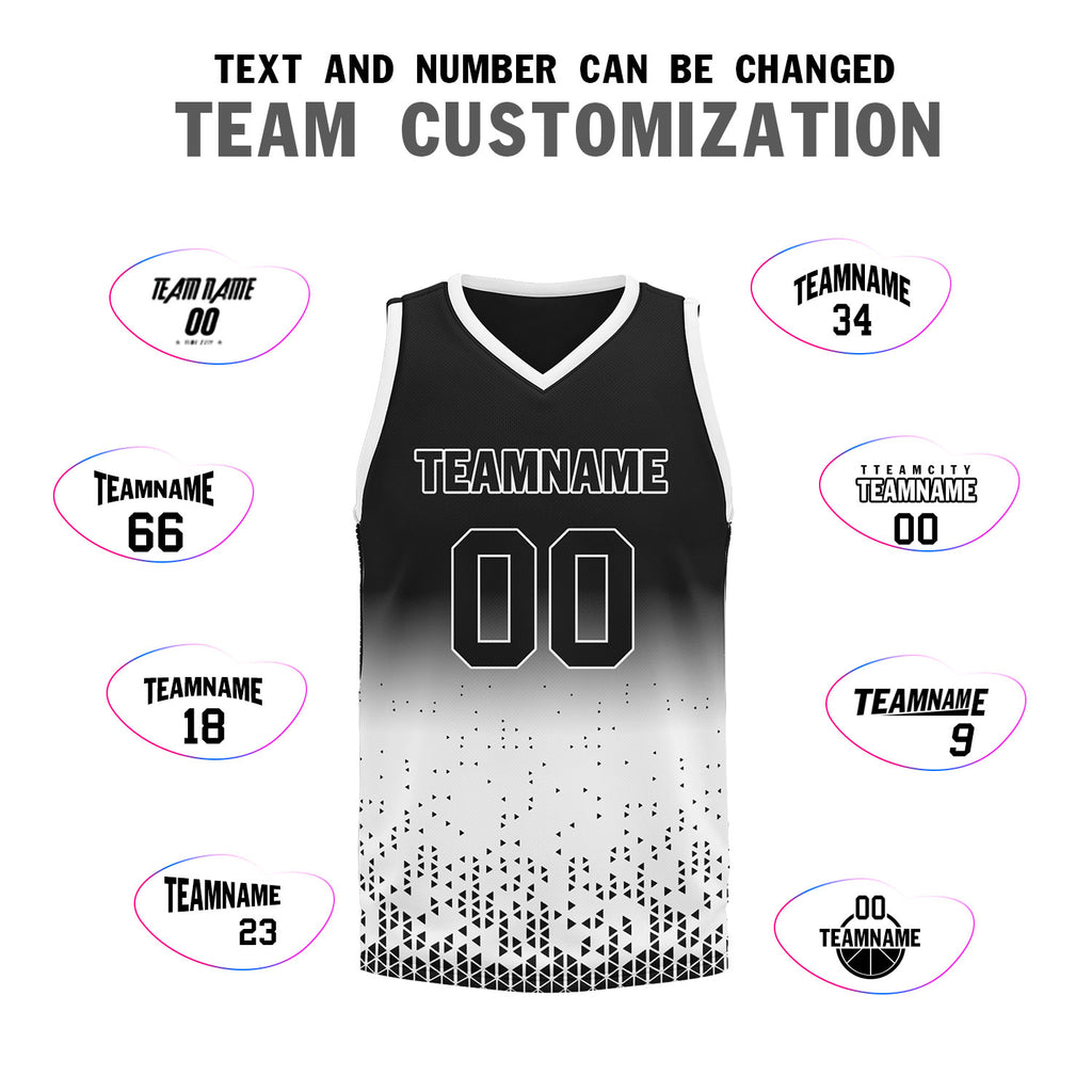 Custom Black White Fade Fashion Sports Uniform Basketball Jersey BBJ01-D020102-2