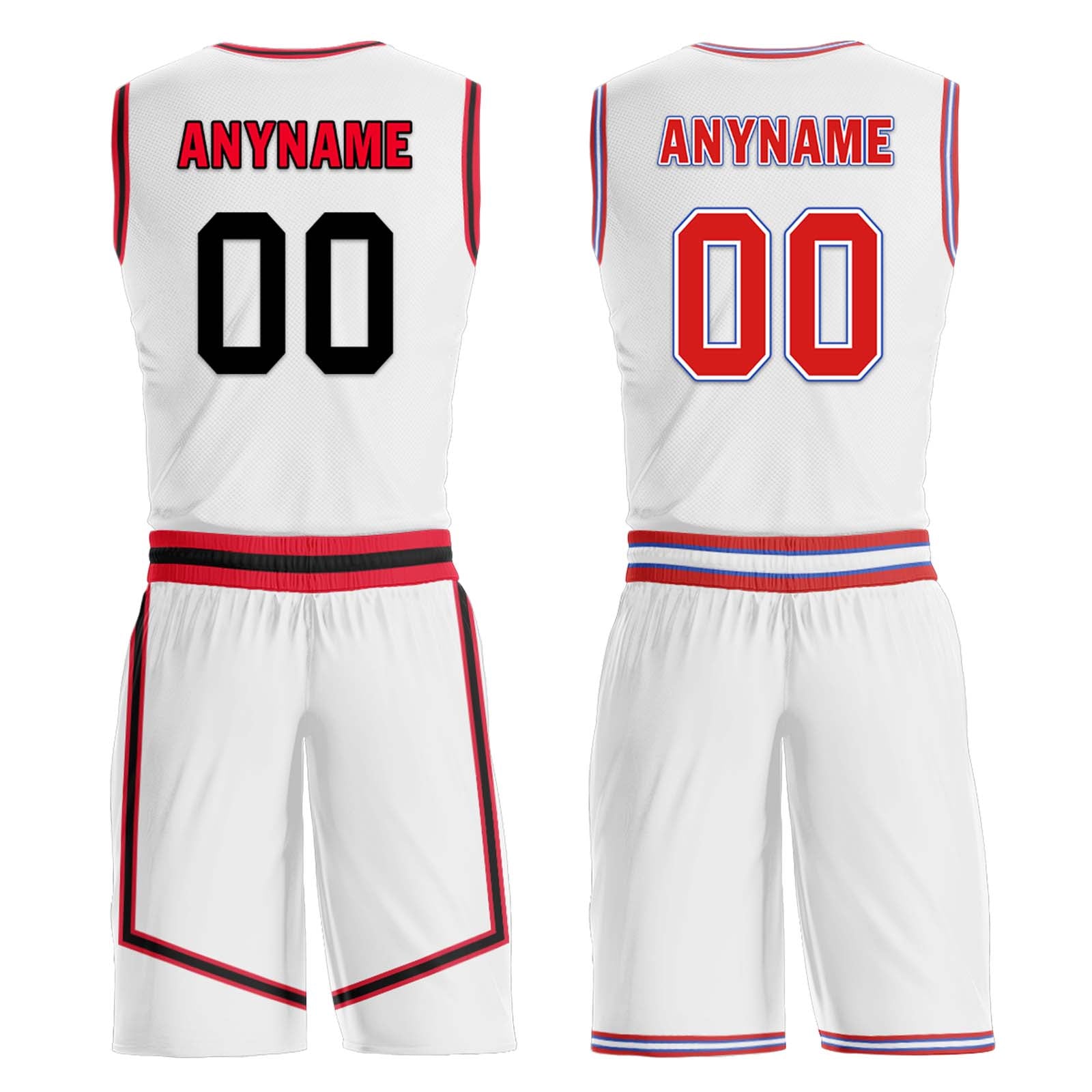 Custom Red White Black Houston City Edition Personalized Reversible Basketball Set Sports Basketball Jersey BBJ01R-D0610-11
