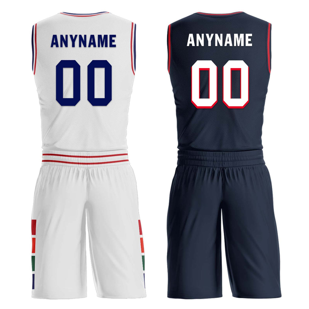 Custom White Red Black Philadelphia City Edition Personalized Reversible Basketball Set Sports Basketball Jersey BBJ01R-D0610-23