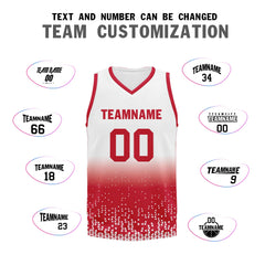 Custom White Red Fade Fashion Sports Uniform Basketball Jersey BBJ01-D020102-8