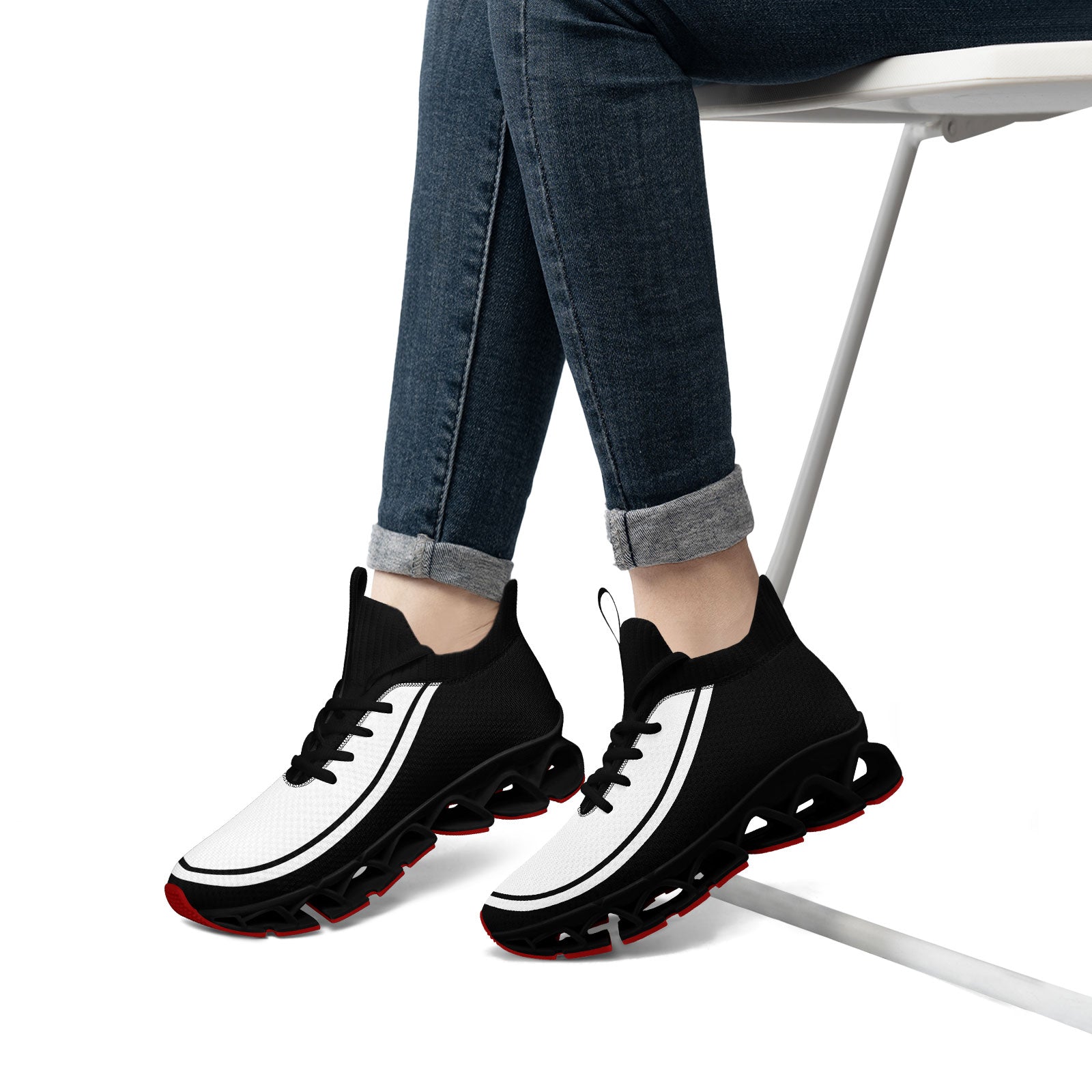 Custom Black White Maxsoul Shoes Personalized Sneaker FN030XD-D020388-8