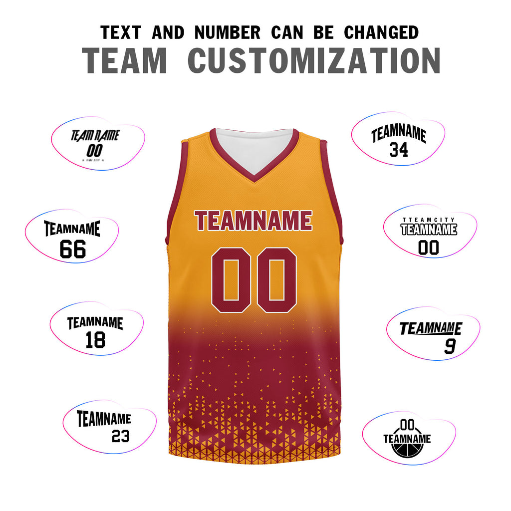 Custom Yellow Orange Fade Fashion Sports Uniform Basketball Jersey BBJ01-D020102-10