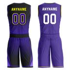 Custom Black Purple Los Angeles City Edition Personalized Reversible Basketball Set Sports Basketball Jersey BBJ01R-D0610-14