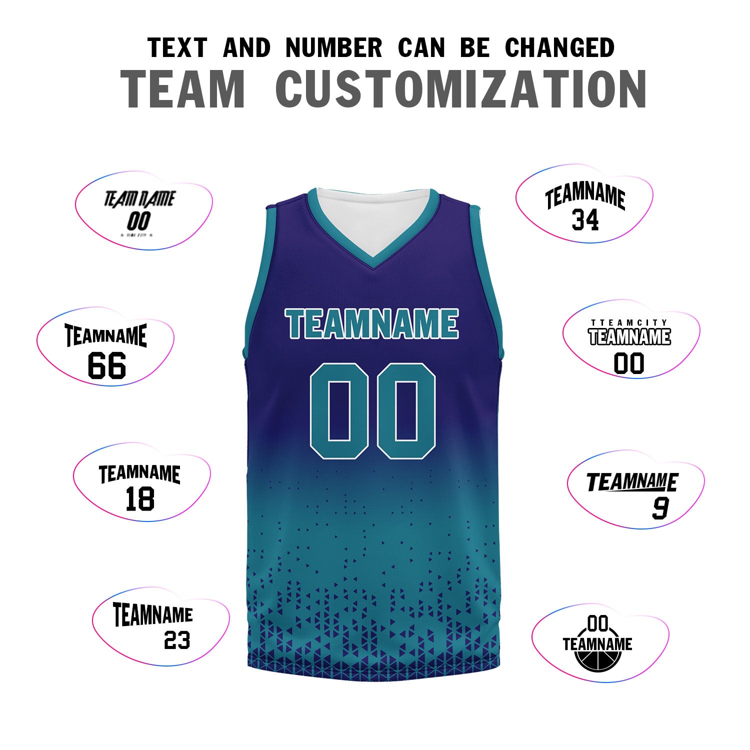 Custom Blue Fade Fashion Sports Uniform Basketball Jersey BBJ01-D020102-9
