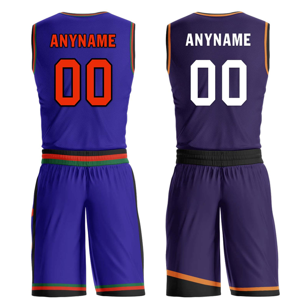 Custom Purple Green Orange Phoenix City Edition Personalized Reversible Basketball Set Sports Basketball Jersey BBJ01R-D0610-24