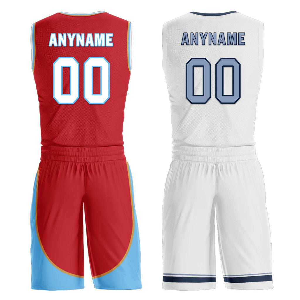 Custom Red White Memphis City Edition Personalized Reversible Basketball Set Sports Basketball Jersey BBJ01R-D0610-15