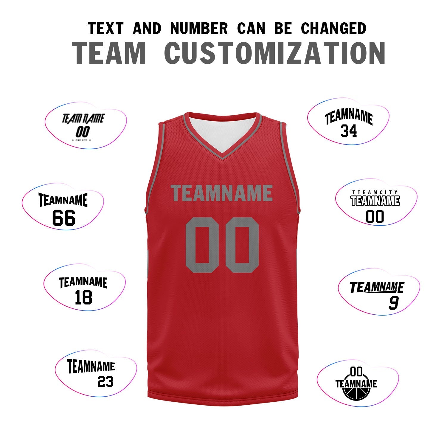 Custom Red Classic Style Sports Uniform Basketball Jersey BBJ01-D020105-1