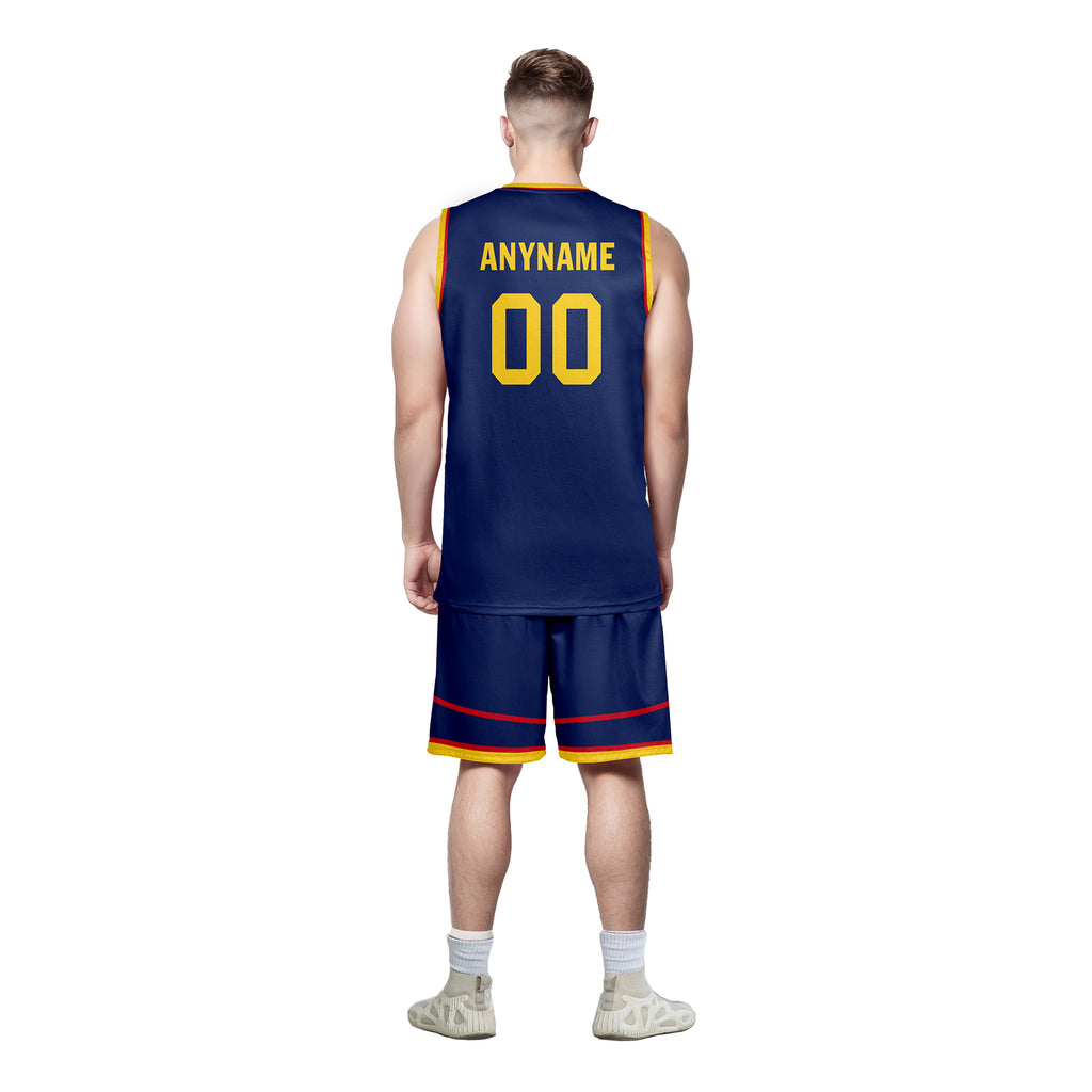 Custom Navy Blue Red Gold City Edition Personalized Sports Uniform Authentic Basketball Jersey BBJ01-D06101-10