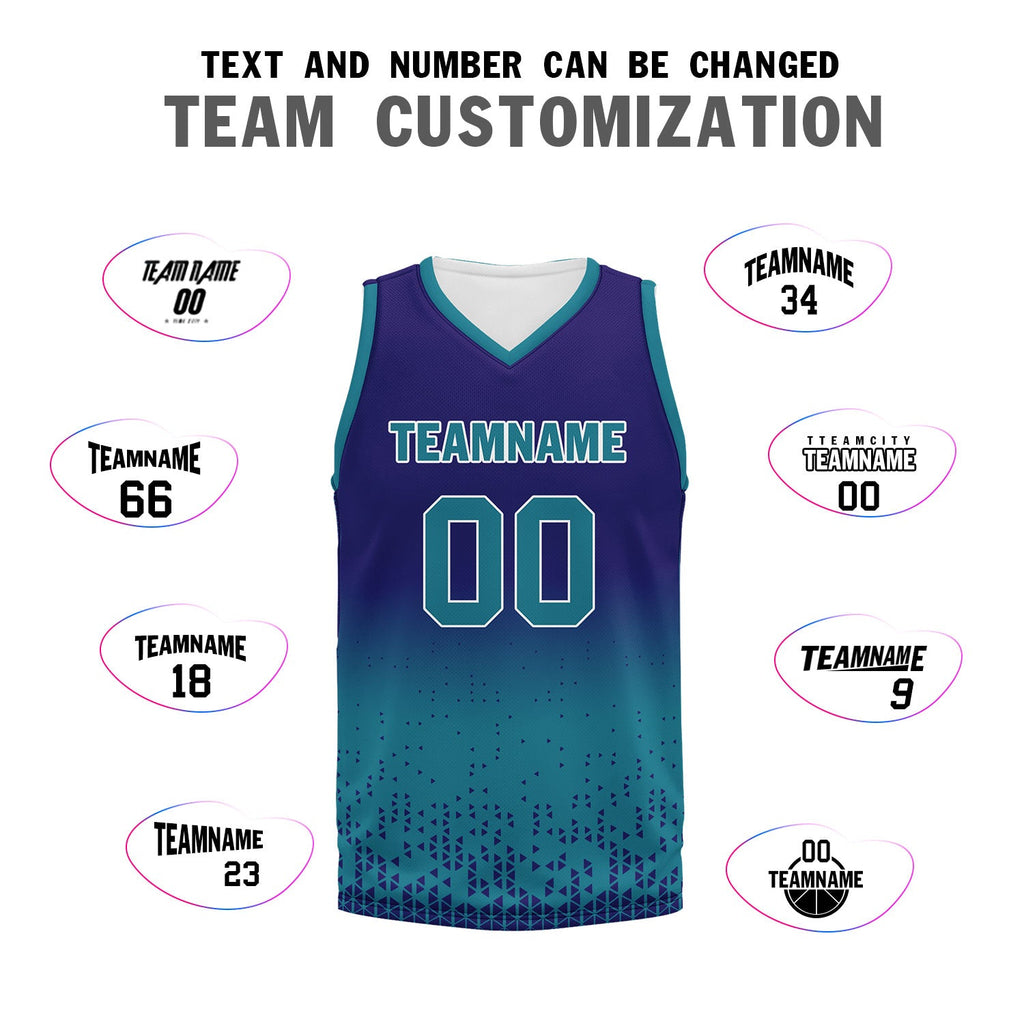 Custom Blue Fade Fashion Sports Uniform Basketball Jersey BBJ01-D020102-9
