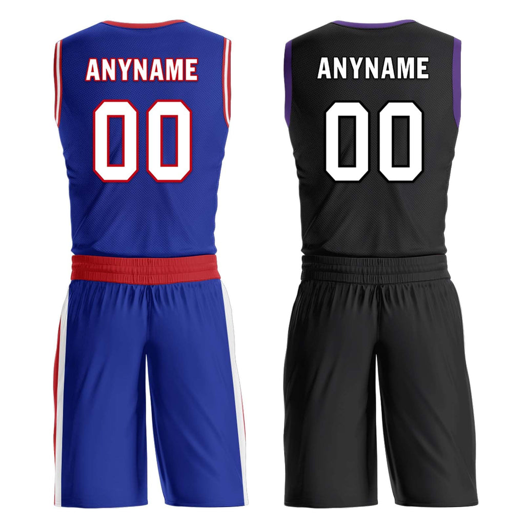 Custom Blue Red White Sacramento City Edition Personalized Reversible Basketball Set Sports Basketball Jersey BBJ01R-D0610-26-COOLMAX