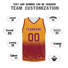 Custom Yellow Orange Fade Fashion Sports Uniform Basketball Jersey BBJ01-D020102-10