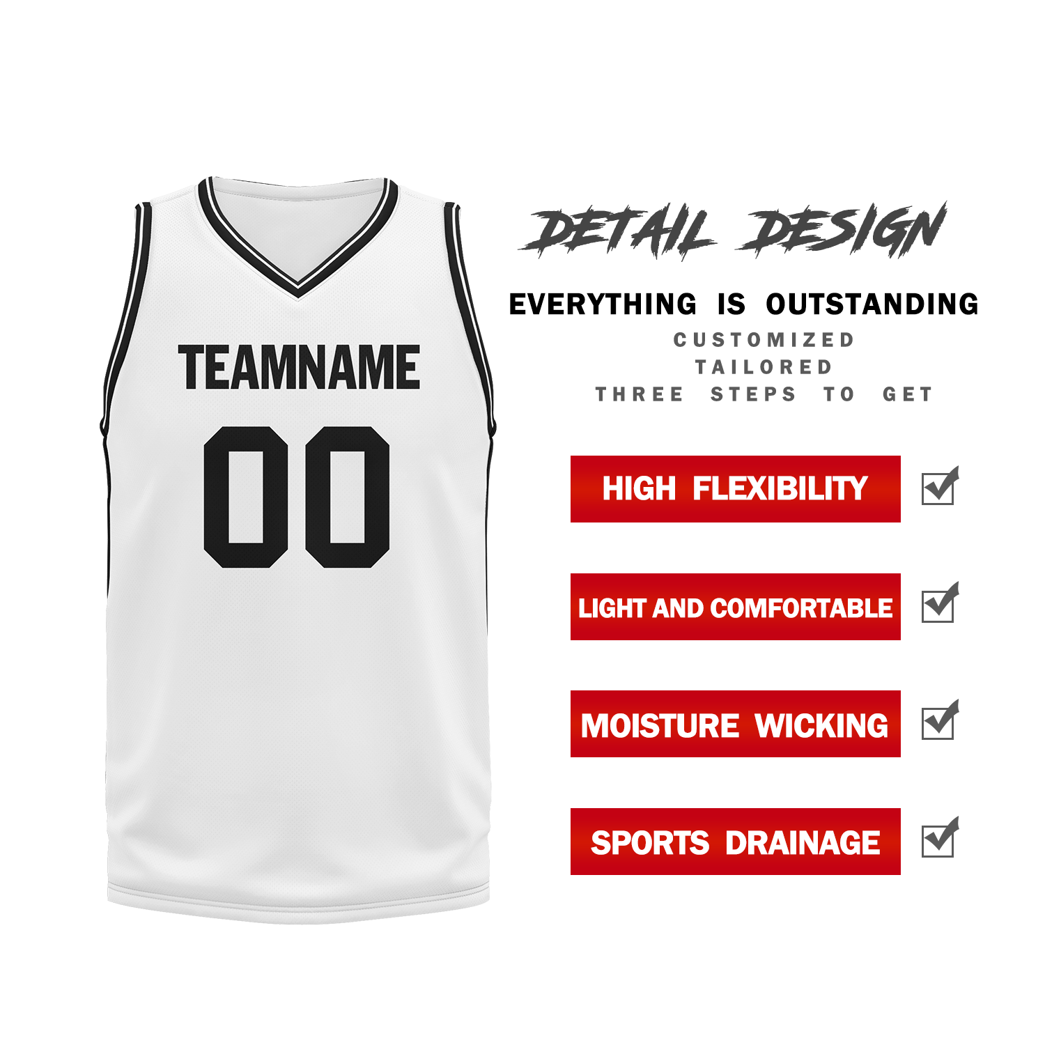 Custom White Black Classic Style Sports Uniform Basketball Jersey BBJ01-bd0a7008