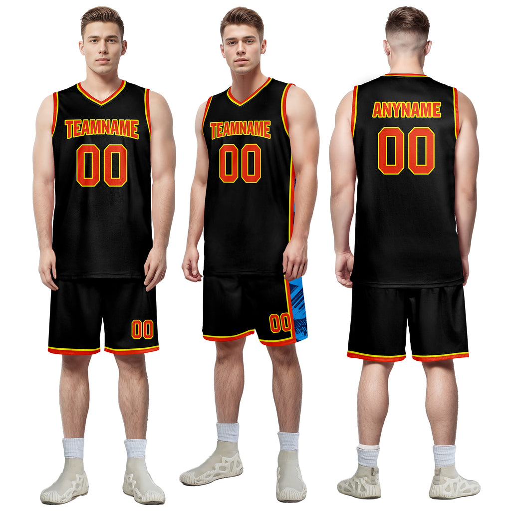 Custom Black Blue Orange City Edition Personalized Sports Uniform Authentic Basketball Jersey BBJ01-D06101-21