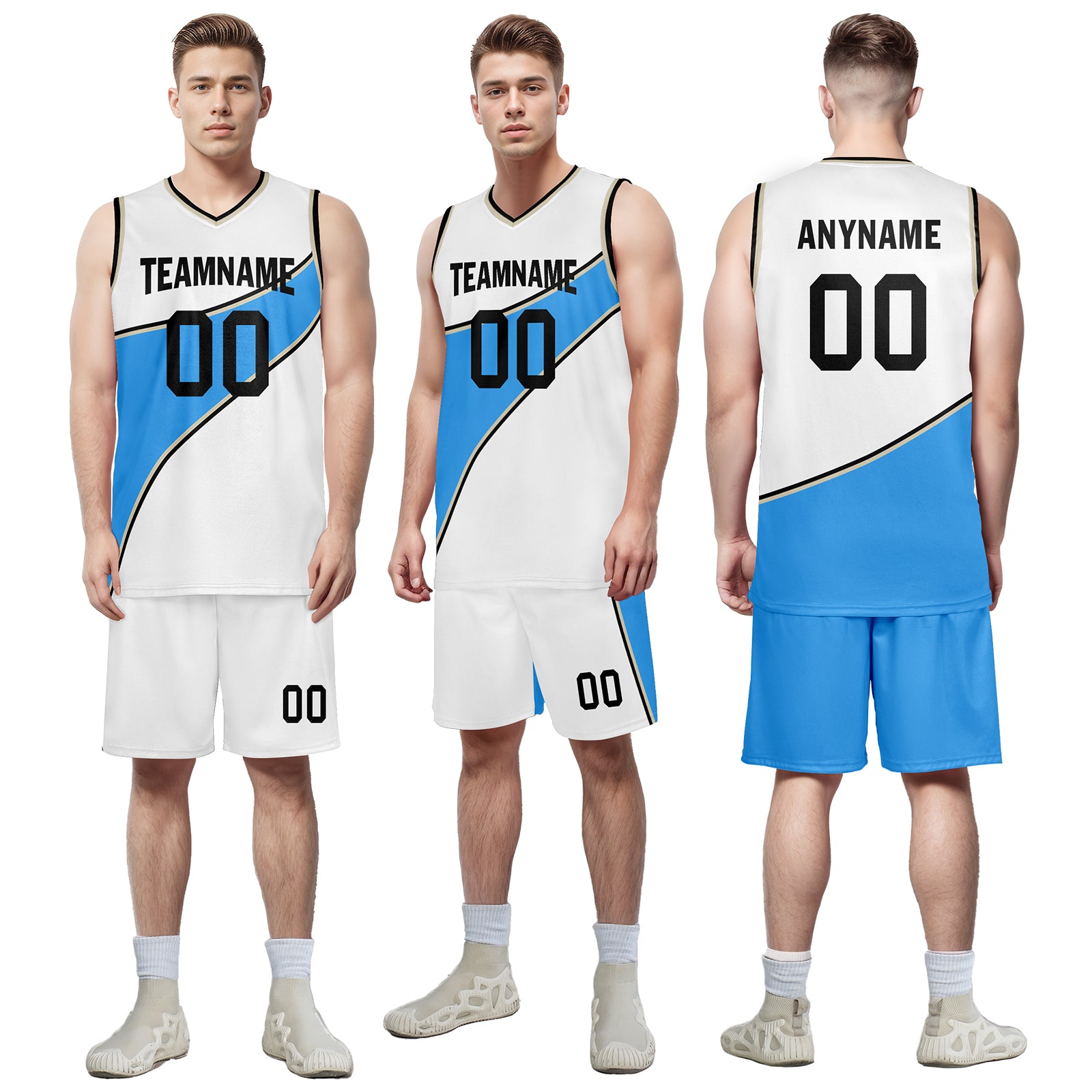 Custom White Blue City Edition Personalized Sports Uniform Authentic Basketball Jersey BBJ01-D06101-1
