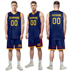 Custom Navy Blue Red Gold City Edition Personalized Sports Uniform Authentic Basketball Jersey BBJ01-D06101-10