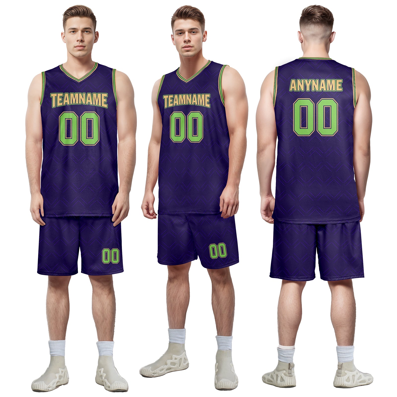 Custom Purple Green Gold City Edition Personalized Sports Uniform Authentic Basketball Jersey BBJ01-D06101-19