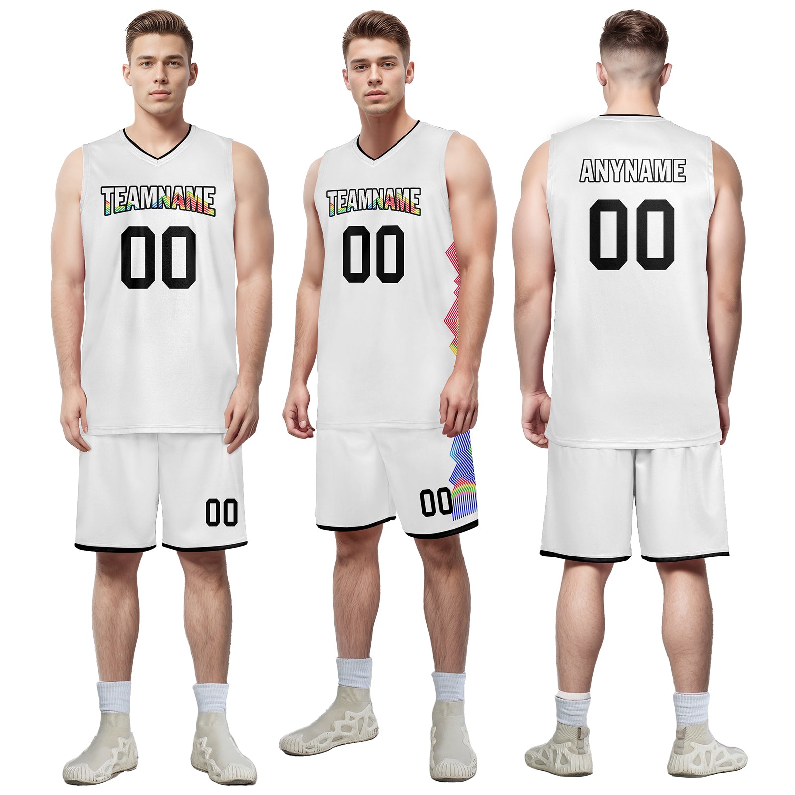 Custom White Rainbow City Edition Personalized Sports Uniform Authentic Basketball Jersey BBJ01-D06101-8