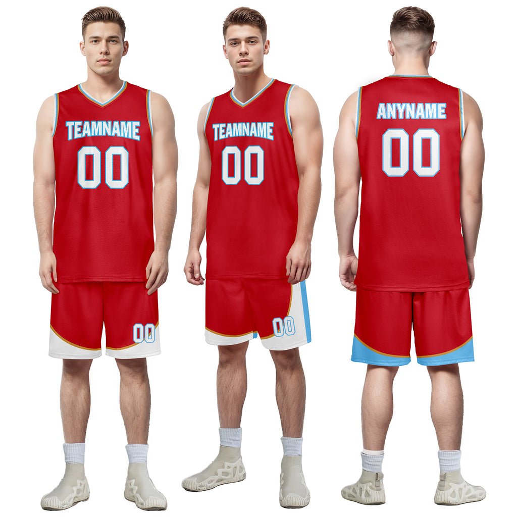 Custom Red White Blue City Edition Personalized Sports Uniform Authentic Basketball Jersey BBJ01-D06101-15