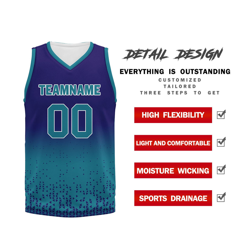 Custom Blue Fade Fashion Sports Uniform Basketball Jersey BBJ01-D020102-9
