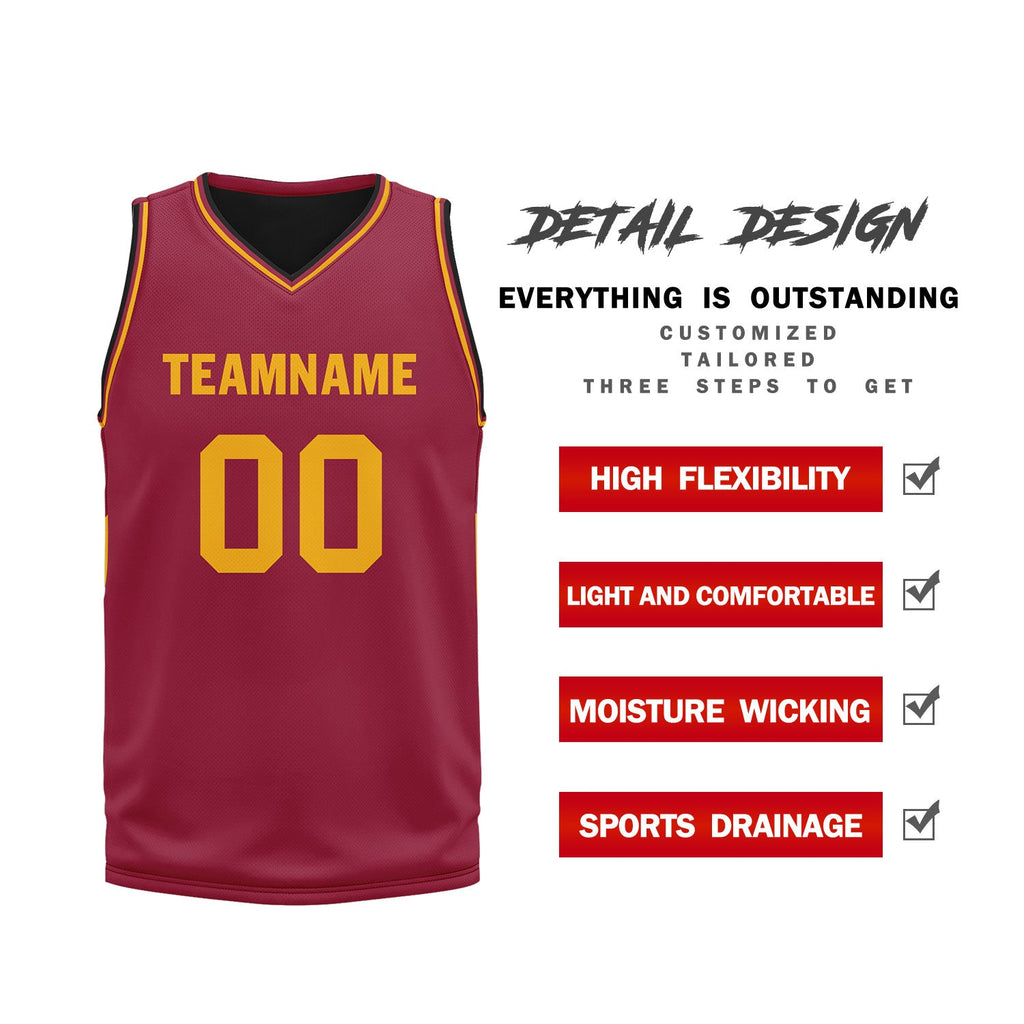 Custom Red Classic Style Sports Uniform Basketball Jersey BBJ01-D020105-2