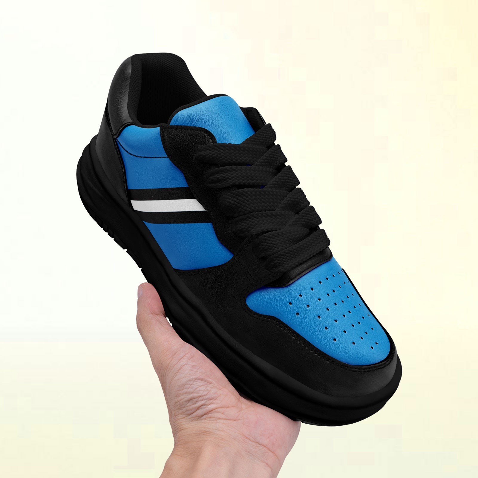 Custom Blue Black Carolina Shoes Personalized Sneaker FN032-D020389-5