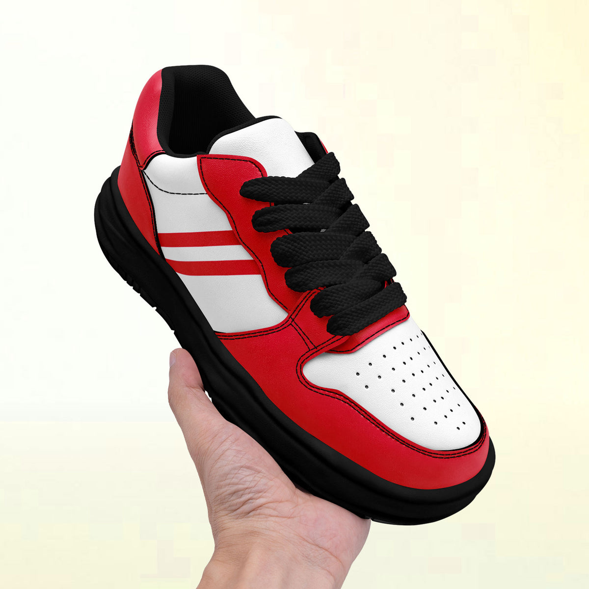 Custom Red White Kansas City Shoes Personalized Sneaker FN032-D020389-18