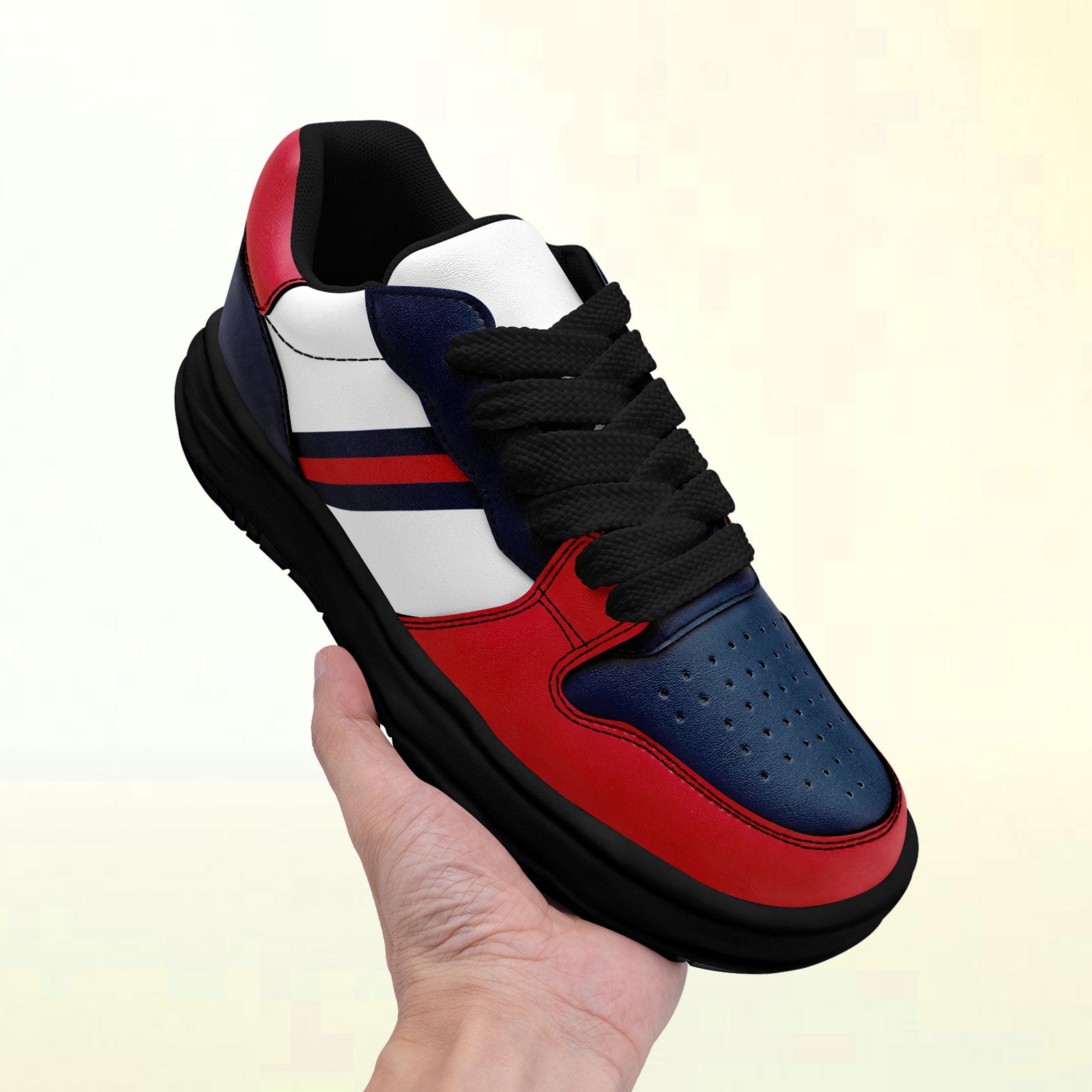 Custom Red Blue New England Shoes Personalized Sneaker FN032-D020389-26