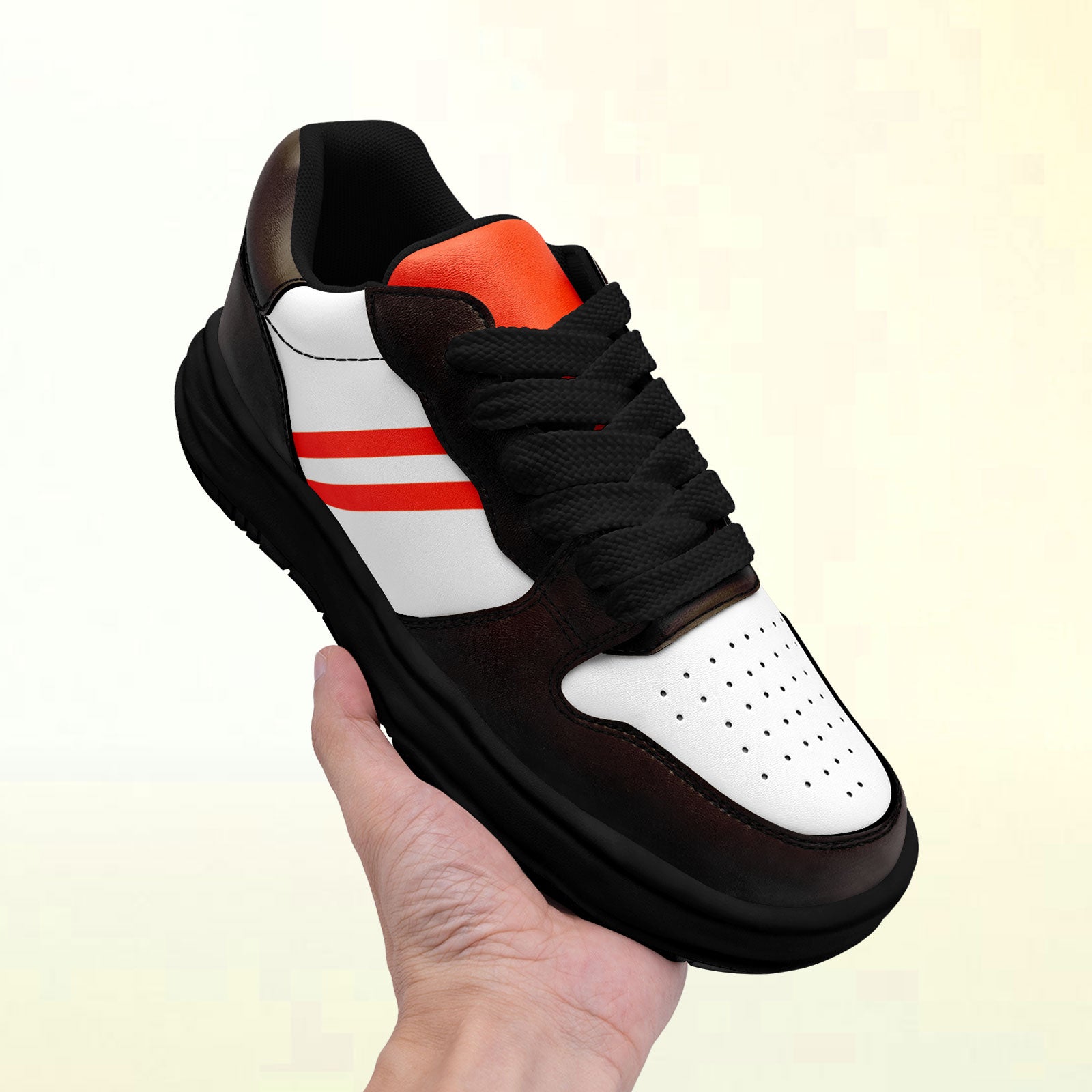 Custom Brown Orange Cleveland Shoes Personalized Sneaker FN032-D020389-8
