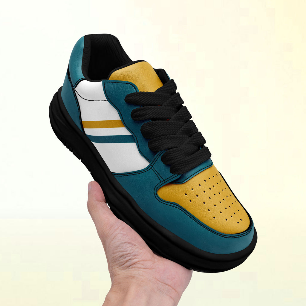 Custom Green Yellow Jacksonville Shoes Personalized Sneaker FN032-D020389-16