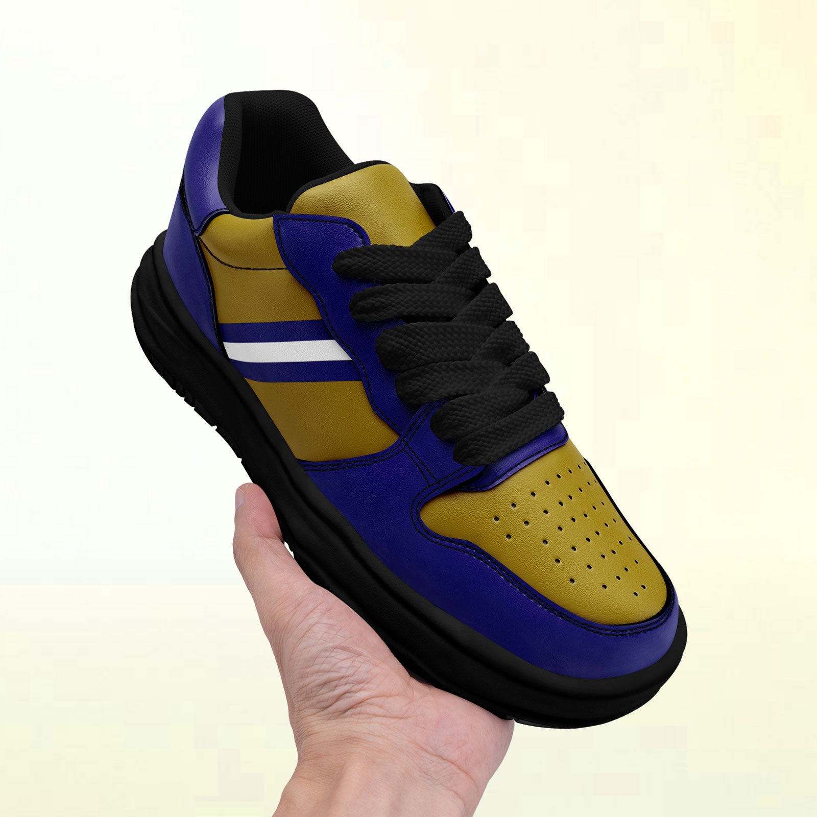 Custom Purple Yellow Baltimore Shoes Personalized Sneaker FN032-D020389-2