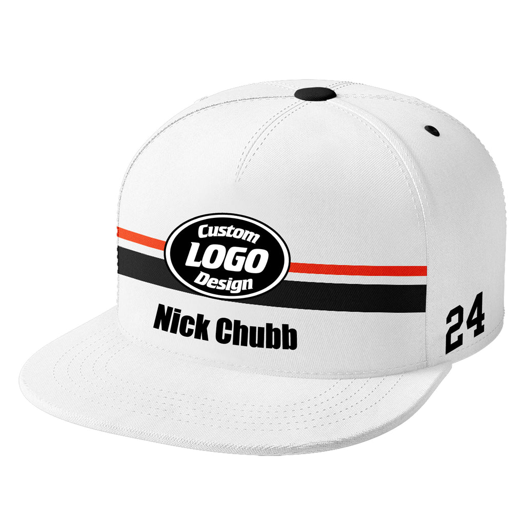 Custom White Cleveland Hat Sport Design Cap Stitched Adjustable Personalized PR067B-D020262-8