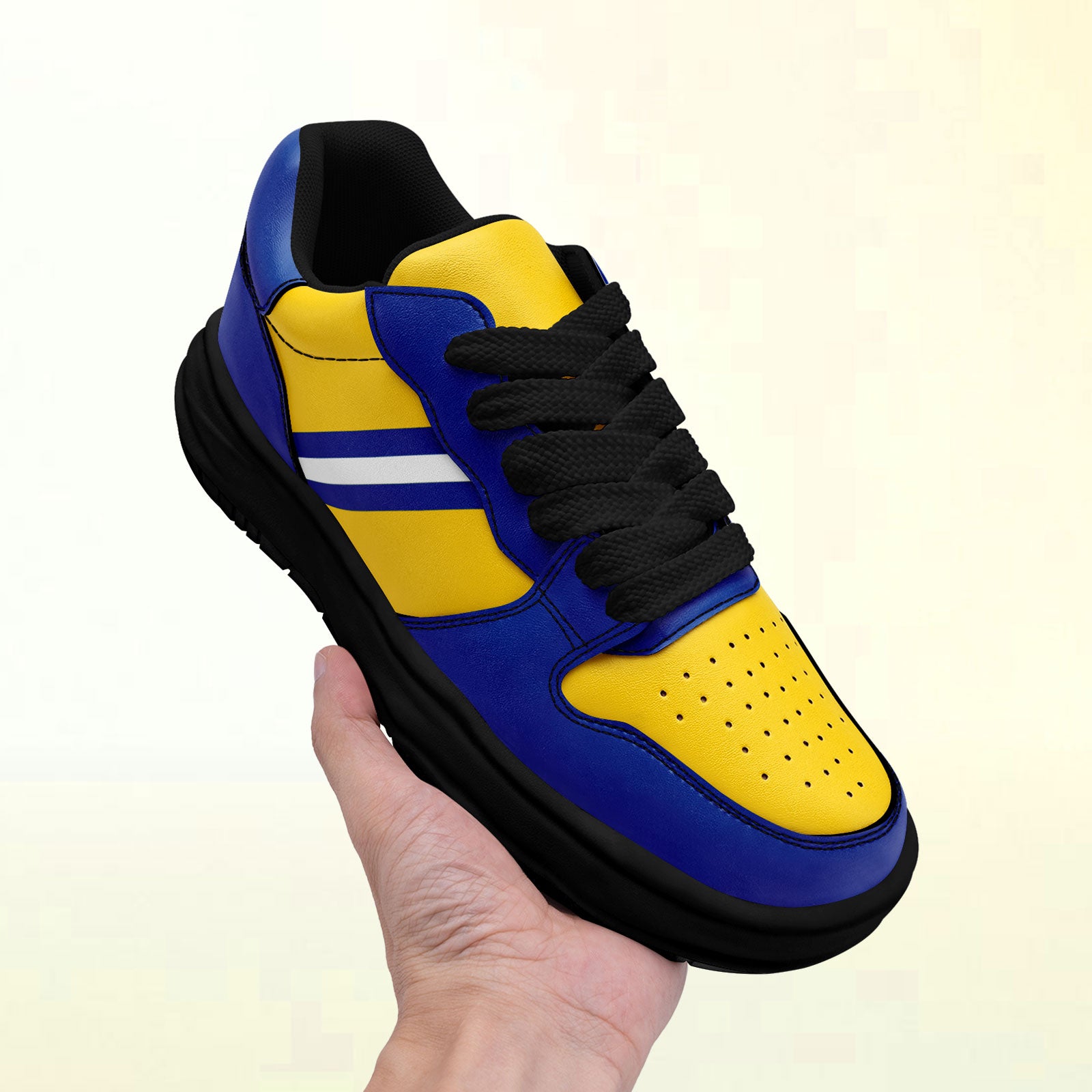 Custom Blue Yellow Los Angeles Shoes Personalized Sneaker FN032-D020389-15
