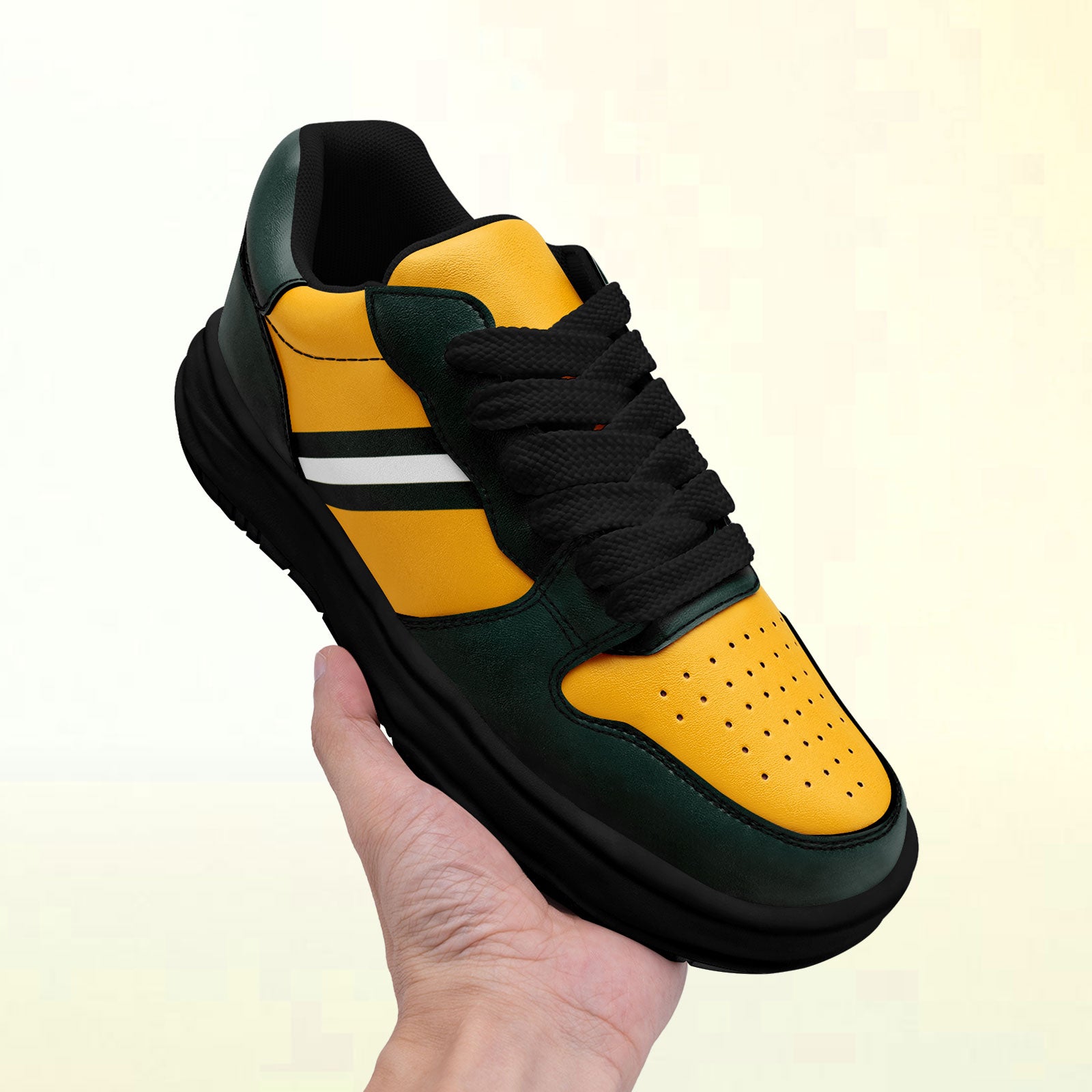 Custom Green Yellow Green Bay Shoes Personalized Sneaker FN032-D020389-13