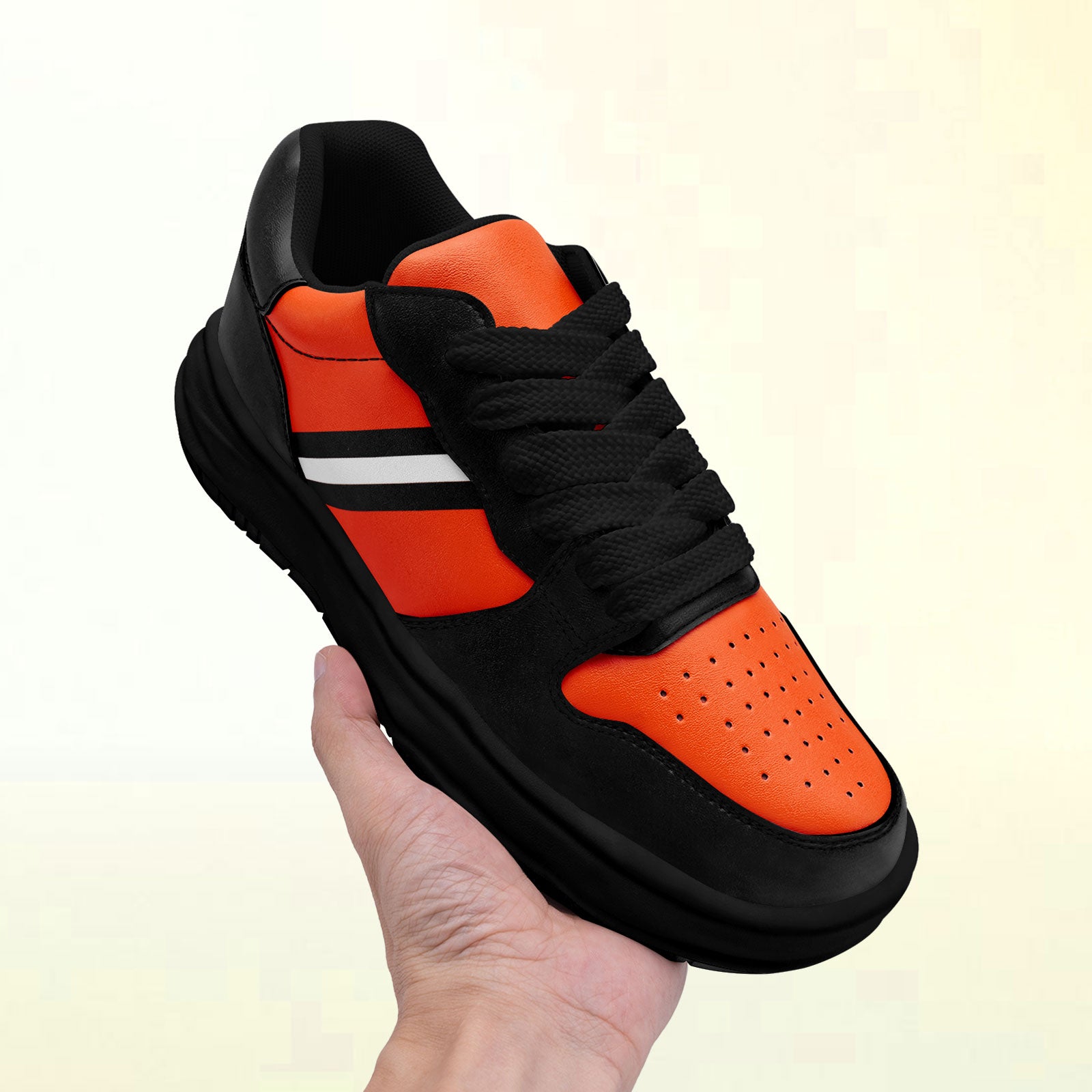 Custom Black Orange Cincinnati Shoes Personalized Sneaker FN032-D020389-6