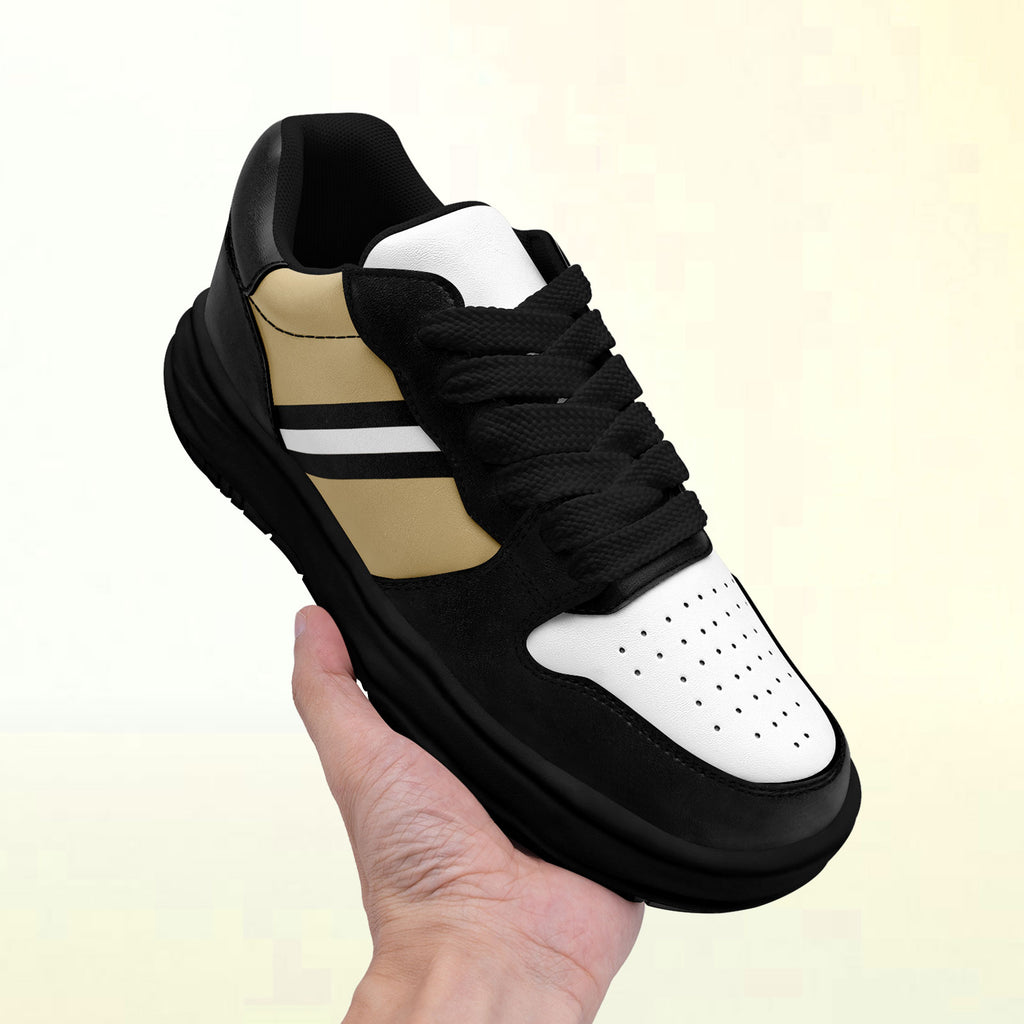 Custom Black Gold New Orleans Shoes Personalized Sneaker FN032-D020389-19