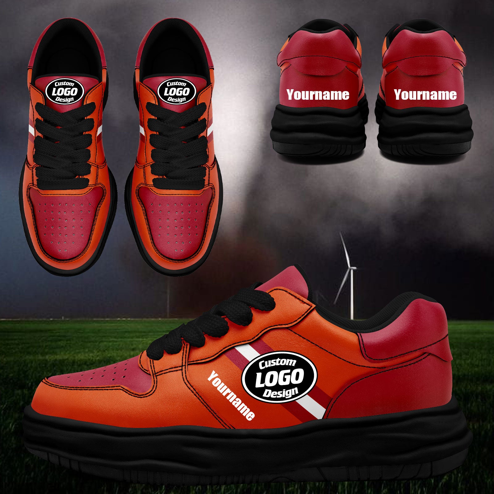 Custom Red Orange Tampa Bay Shoes Personalized Sneaker FN032-D020389-29
