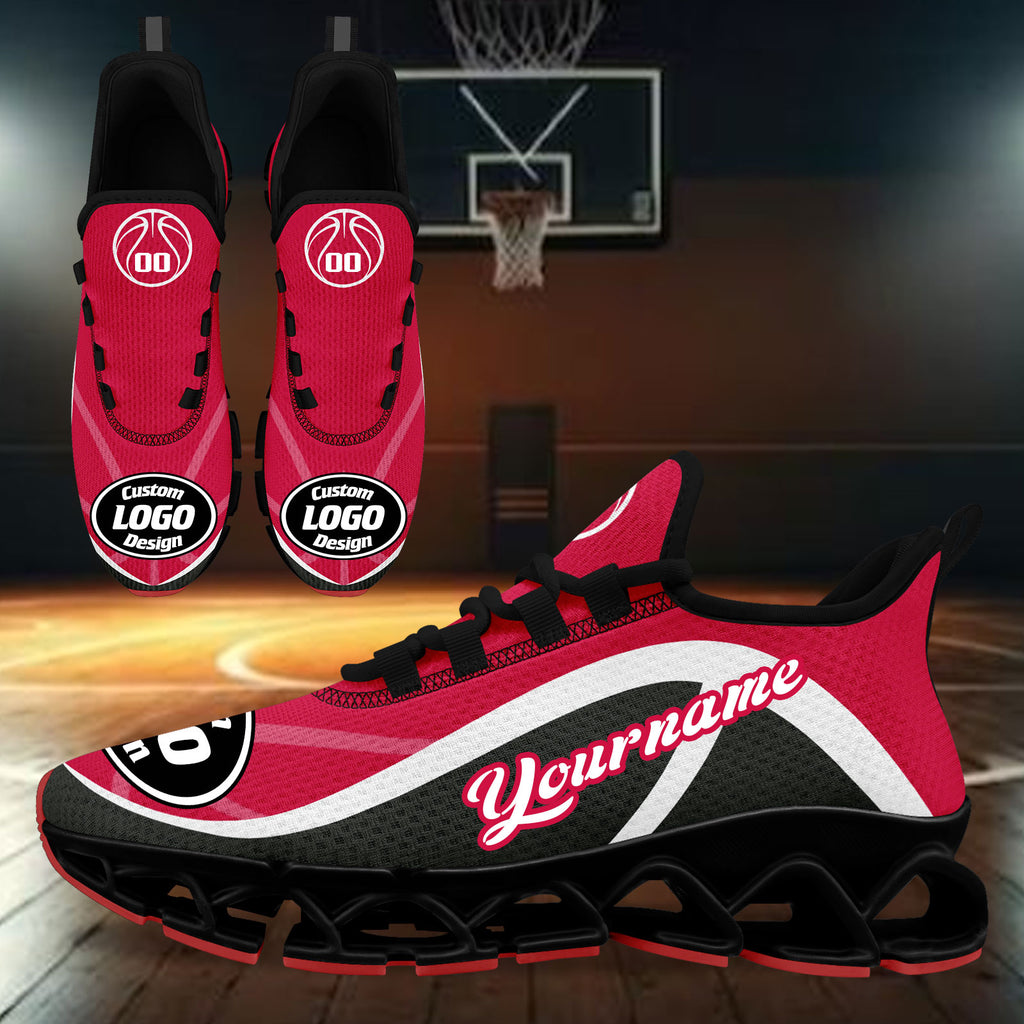 Custom Red Gray Maxsoul Shoes Personalized Sneaker FN003XD-D020391-10