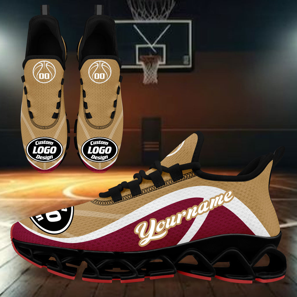 Custom Red Gold Maxsoul Shoes Personalized Sneaker FN003XD-D020391-16