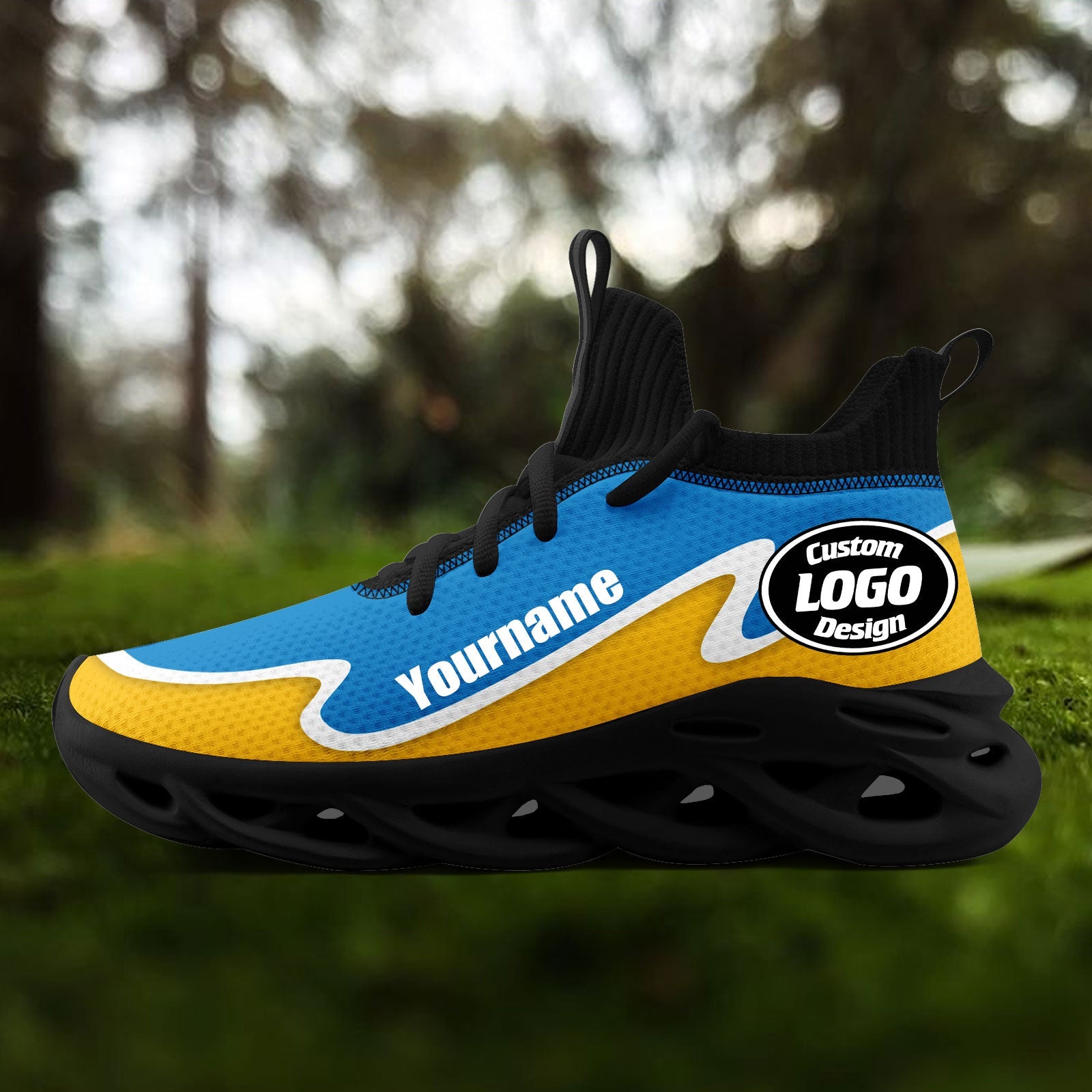 Custom Blue Yellow Maxsoul Shoes Personalized Sneaker FN030A-E020011-21