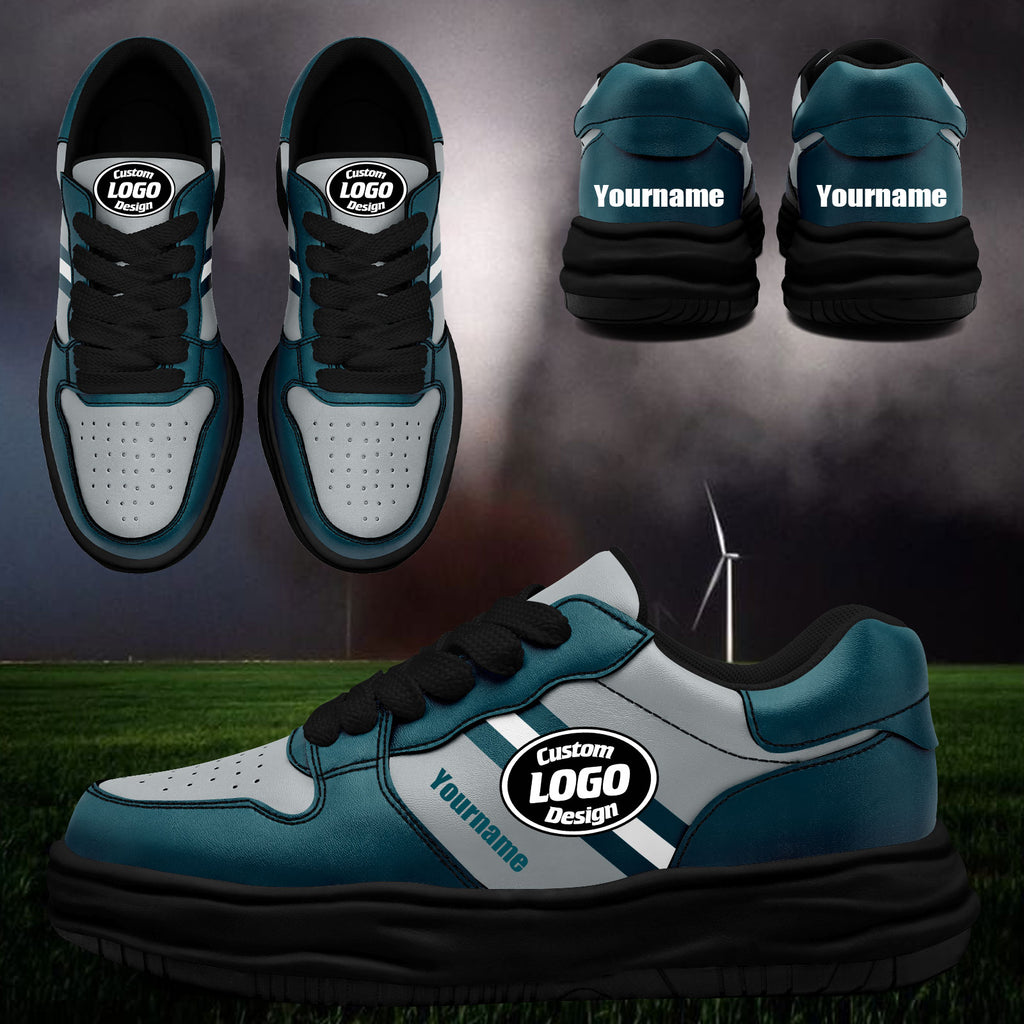 Custom Green Gray Philadelphia Shoes Personalized Sneaker FN032-D020389-23