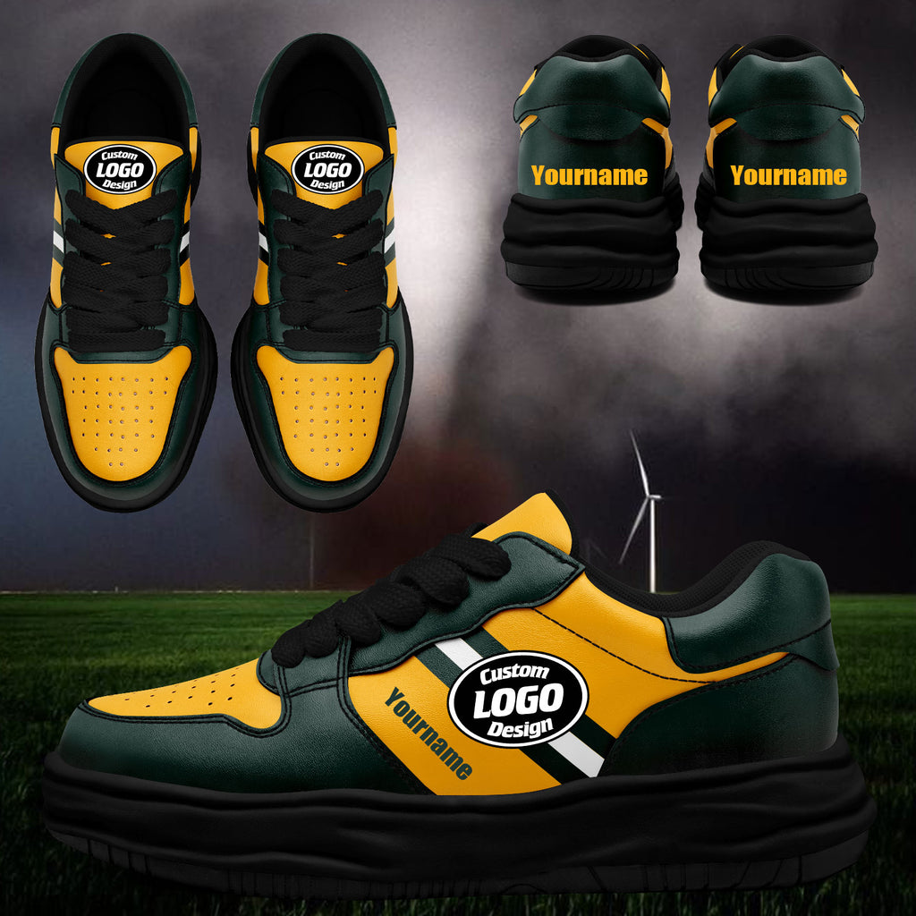 Custom Green Yellow Green Bay Shoes Personalized Sneaker FN032-D020389-13
