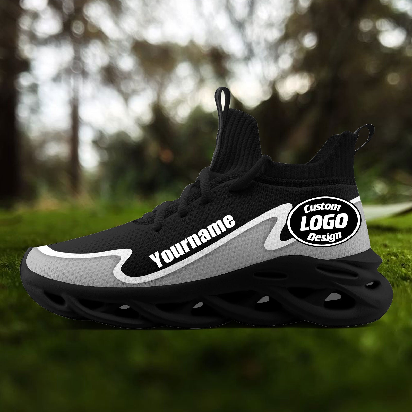 Custom Black Gray Maxsoul Shoes Personalized Sneaker FN030A-E020011-1