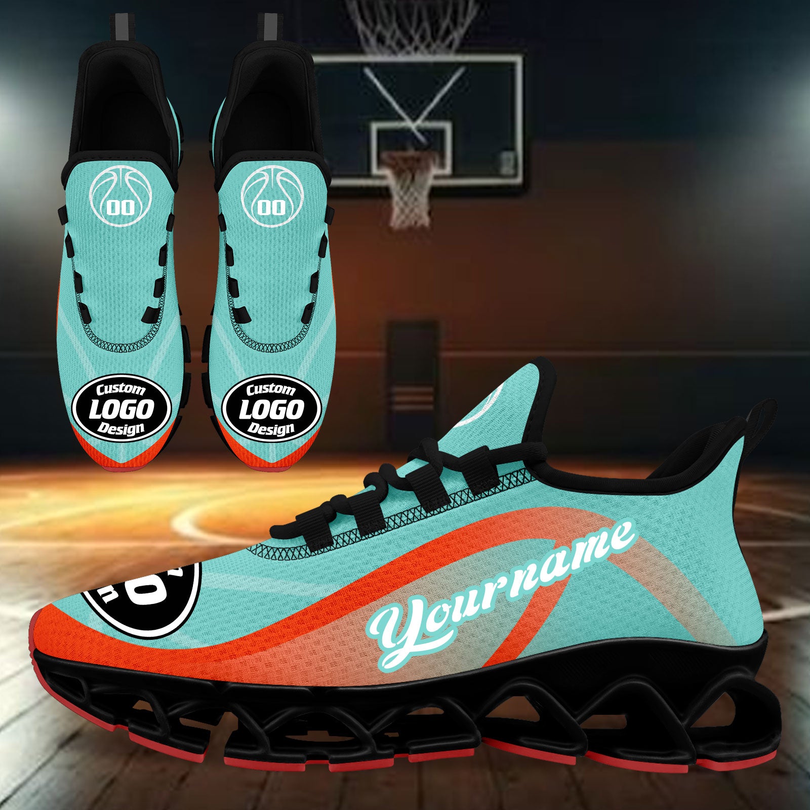 Custom Orange Blue Maxsoul Shoes Personalized Sneaker FN003XD-D020391-21