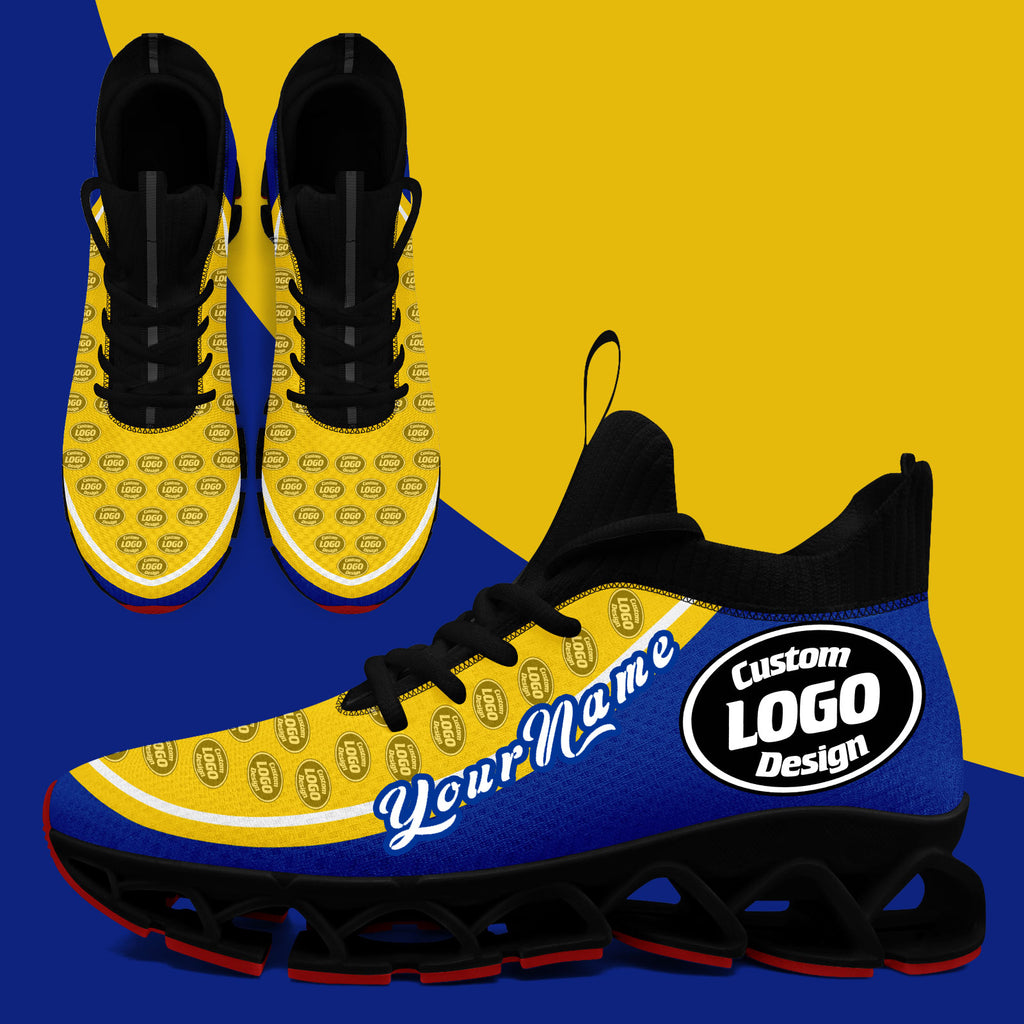 Custom Blue Yellow Maxsoul Shoes Personalized Sneaker FN030XD-D020388-25